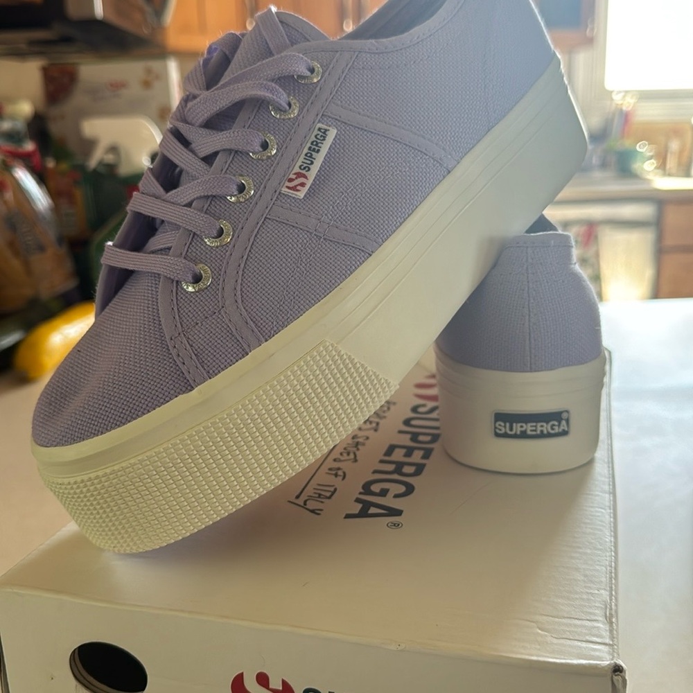 Superga Purple Platform Sneakers Casual Style